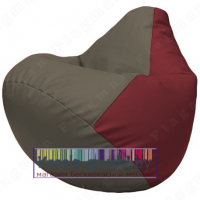 Бескаркасное кресло мешок Груша Г2.3-1721 (серый, бордовый)